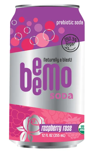 Can Soda Prebiotic Raspberry Rose Organi