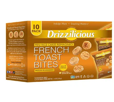 French Toast Bites Mini Rice Cakes Bags 10 pk