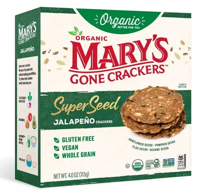 Vegan Super Seed Jalapeno Crackers