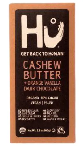 Orange Vanilla Dark Chocolate Cashew Butter Chocolate
