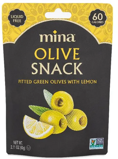 Pitted Green Olive Snack with Lemon