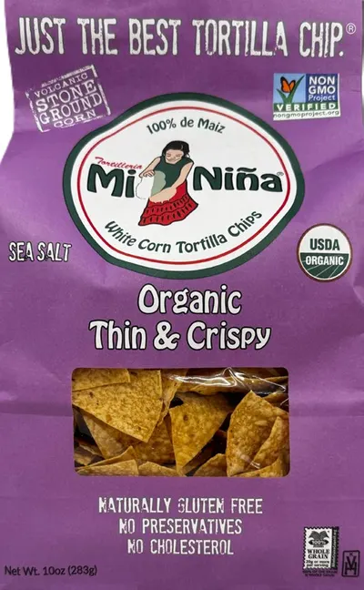 Mi Nina Tortilla Chips Org. Thin & Crispy 10Z
