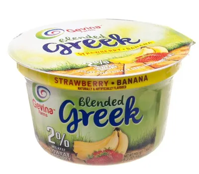 Greek Blended Strawberry Banana Yogurt