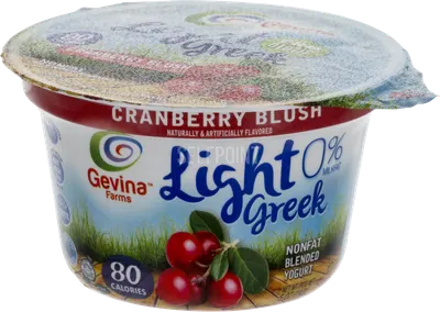Light 0% Greek Nonfat Blended Yogurt Cranberry Blush