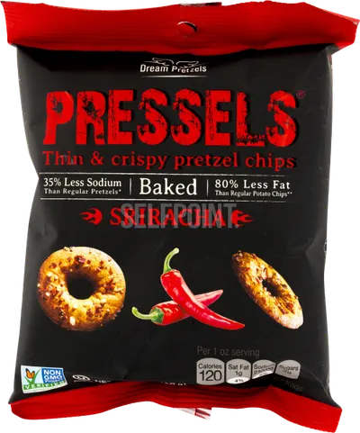 Pressels Sriracha Baked Thin & Crispy Pretzel Chips