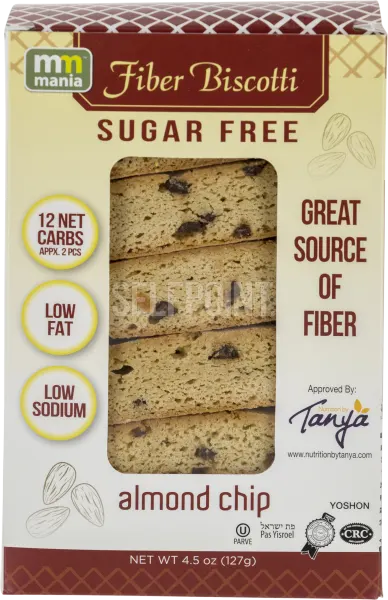 Sugar Free Almond Chip Fiber Biscotti