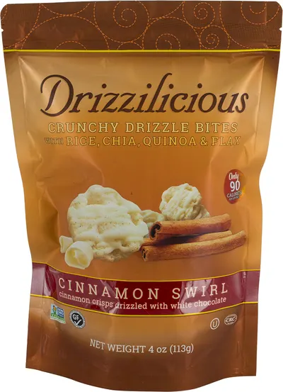 Cinnamon Swirl Crisps Drizzled with White Chocolate