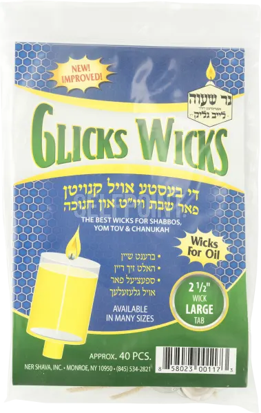 "Glicks Wicks Large Tab 2.5"""" Wicks for Oil"