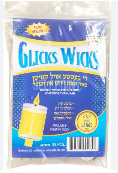 "Large Tab Glicks Wicks 3 1/2"""""