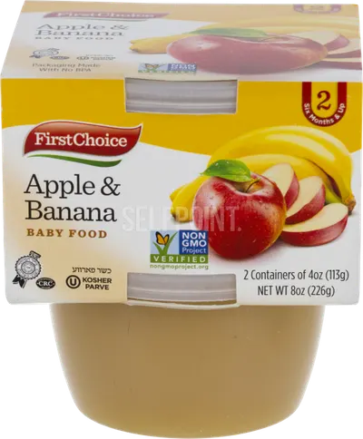 Stage 2 Apple & Banana Baby Food 2 pk