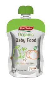 Organic Baby Food Pear Peach Oatmeal