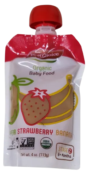 Organic Baby Food with Pear Strawberry Banana