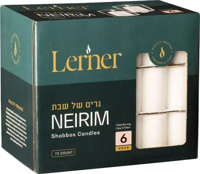 Neirim Shabbat Candles 72 ct
