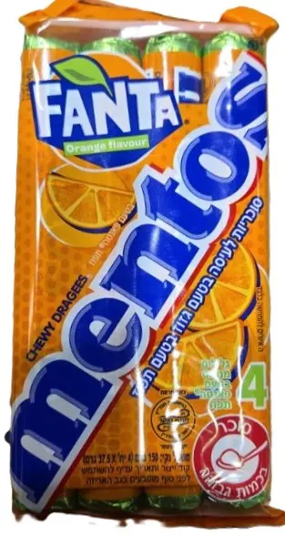 Mentos Orange flavored chewy candies 4x37.5g