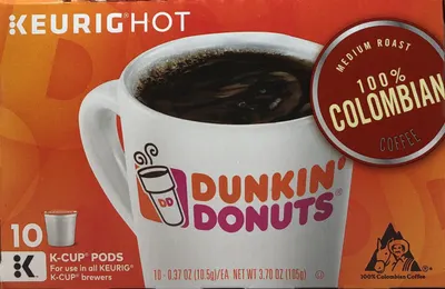 Dunkin 100% Colombian Coffee K-cup Pods 10 ct