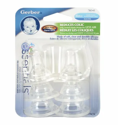 Slow Flow Silicone Nipples for 0m+ 6 ct