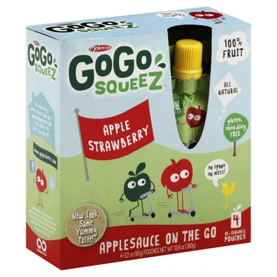 GoGo Squeez Strawberry Applesauce 4 ct