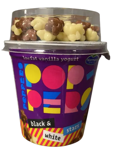 Yogurt Poppers Black and White Stars