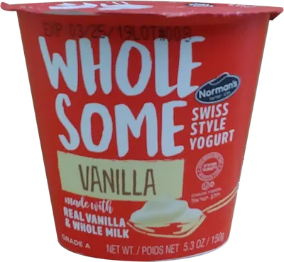Normans Whole Some Vanilla Yogurt 53 O