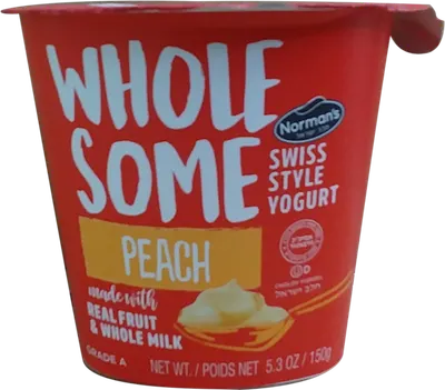 Normans Whole Some Peach Yogurt 53 oz