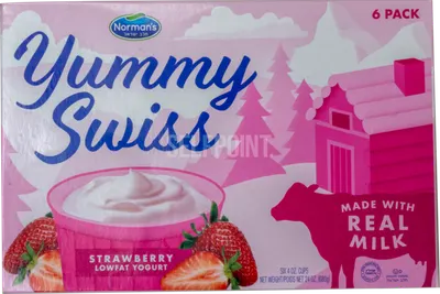 Yummy Swiss Strawberry Lowfat Yogurt 6 pk