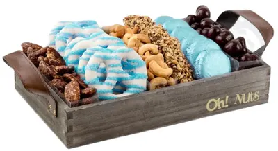 10.5" Small Wooden Baby Boy Pretzels Line Up