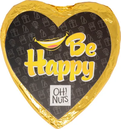 Heart Foiled Be Happy Chocolate