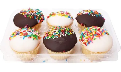 Cupcakes Large Black & White Sprinkle 6C