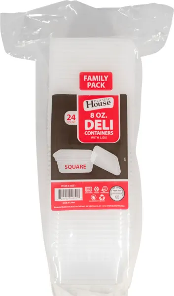 8 oz Deli Square Containers w/ Lid 24 ct