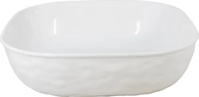 Square Hammered Bowl White 96 oz