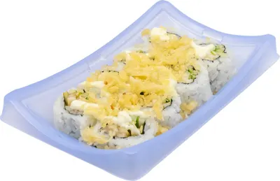 Crunch Roll - pear, cucumber topped with house sauce and crunch