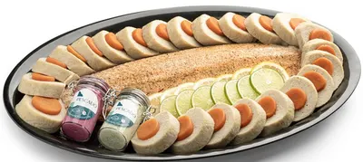 Side of Salmon & Gefilte Oval Fish Platter