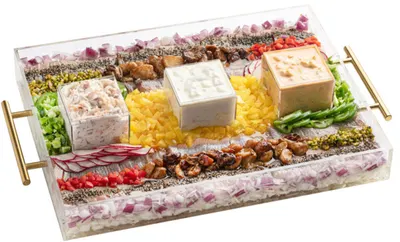 "Herring Plexiglass Platter -Large 14"""" x 20"""""
