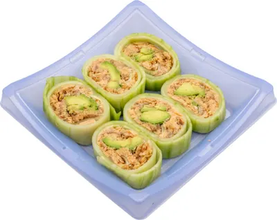 No Carb Cooked Salmon Avocado Roll