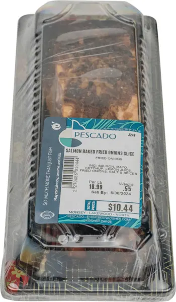 Baked Salmon Fried Onions Slice
