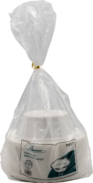 White Plastic Soup Bowls 12oz