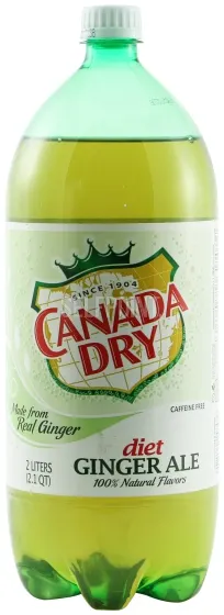 Zero Sugar Diet Ginger Ale Soda Bottle
