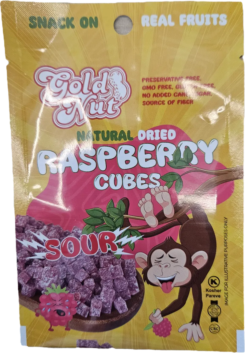 Sour Raspberry Dried Fruit Cubes